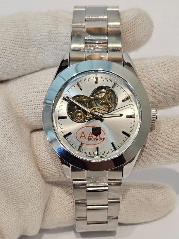 True Worth Skeleton Watch | Silver Dial | Automatic Movement