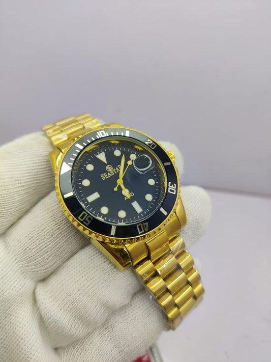 Seastar Submariner Style Watch   | Bold Date Lens | Stainless Steel