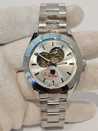 True Worth Skeleton Watch | Silver Dial | Automatic Movement