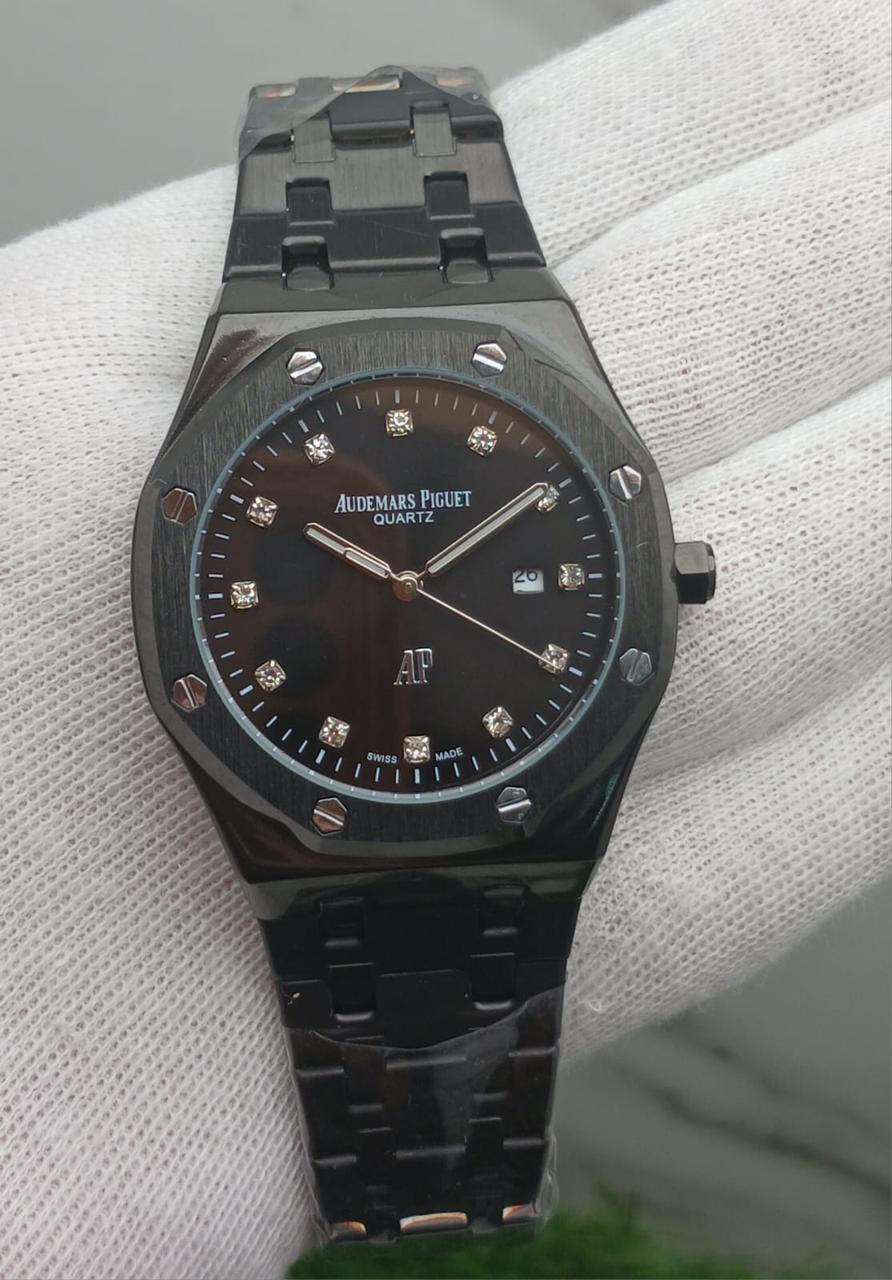 Audemars Piguet Royal Oak Quartz Stainless Steel Watch with Diamond Hour Markers
