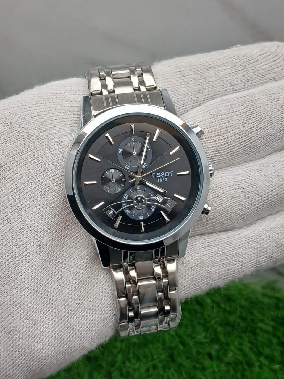 Tissot Multifunction Quartz Men’s Watch, Stainless Steel Bracelet, Silver Dial with Subdials and Date Display