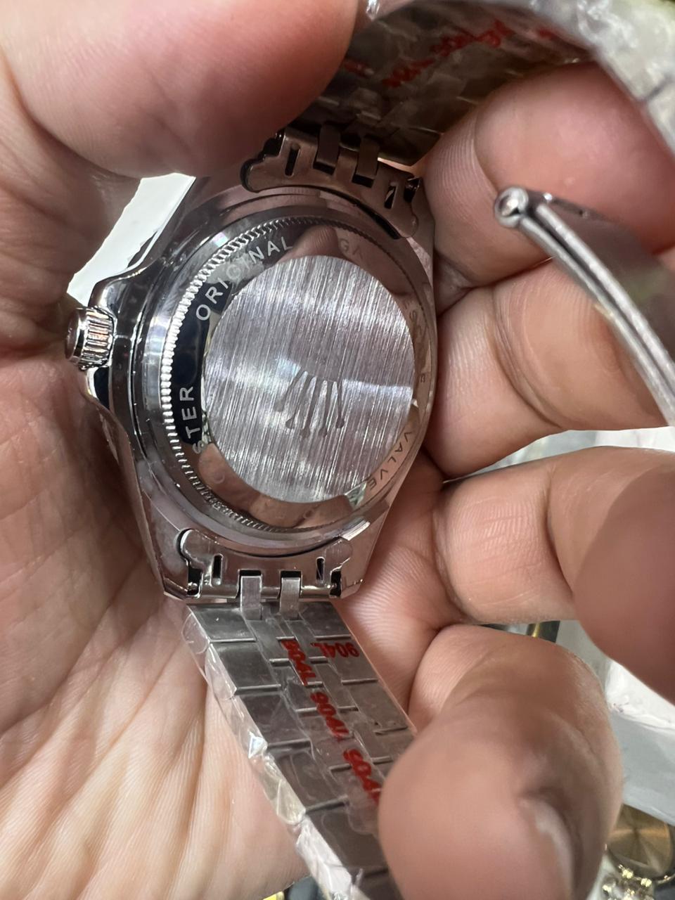 Luxury GMT-Style Stainless Steel Wrist Watch – Black Dial & Rotating Bezel