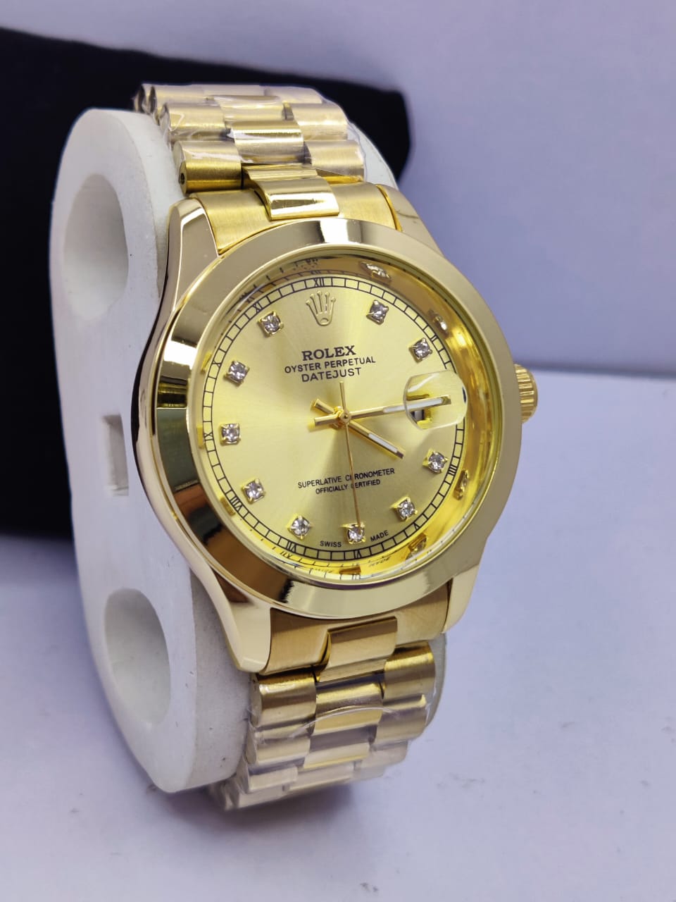 RLX Oyster Perpetual Datejust – Full Gold  with Diamond Hour Markers