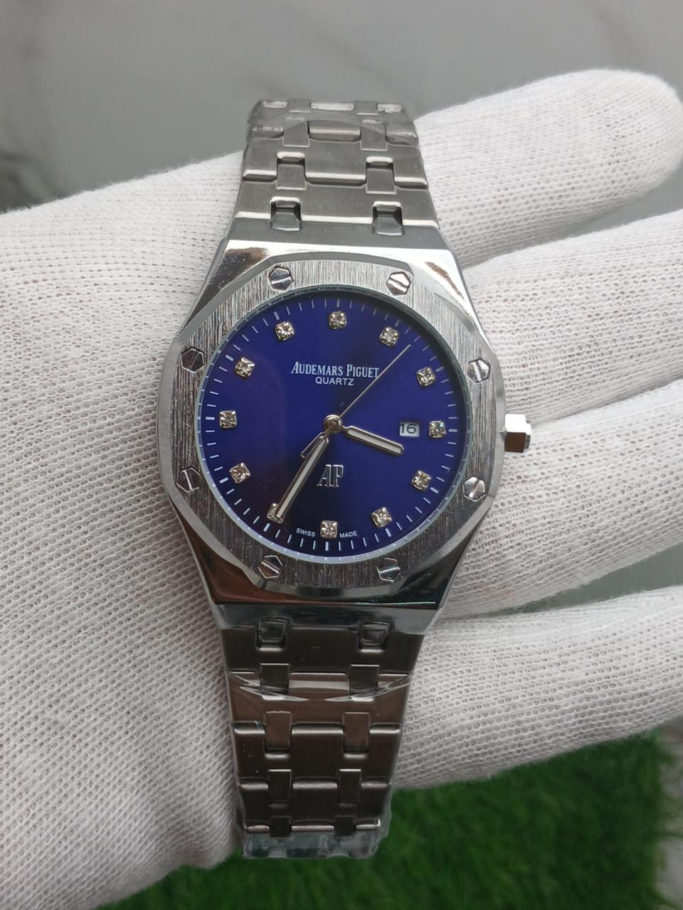 Audemars Piguet Royal Oak Quartz Stainless Steel Watch with Diamond Hour Markers