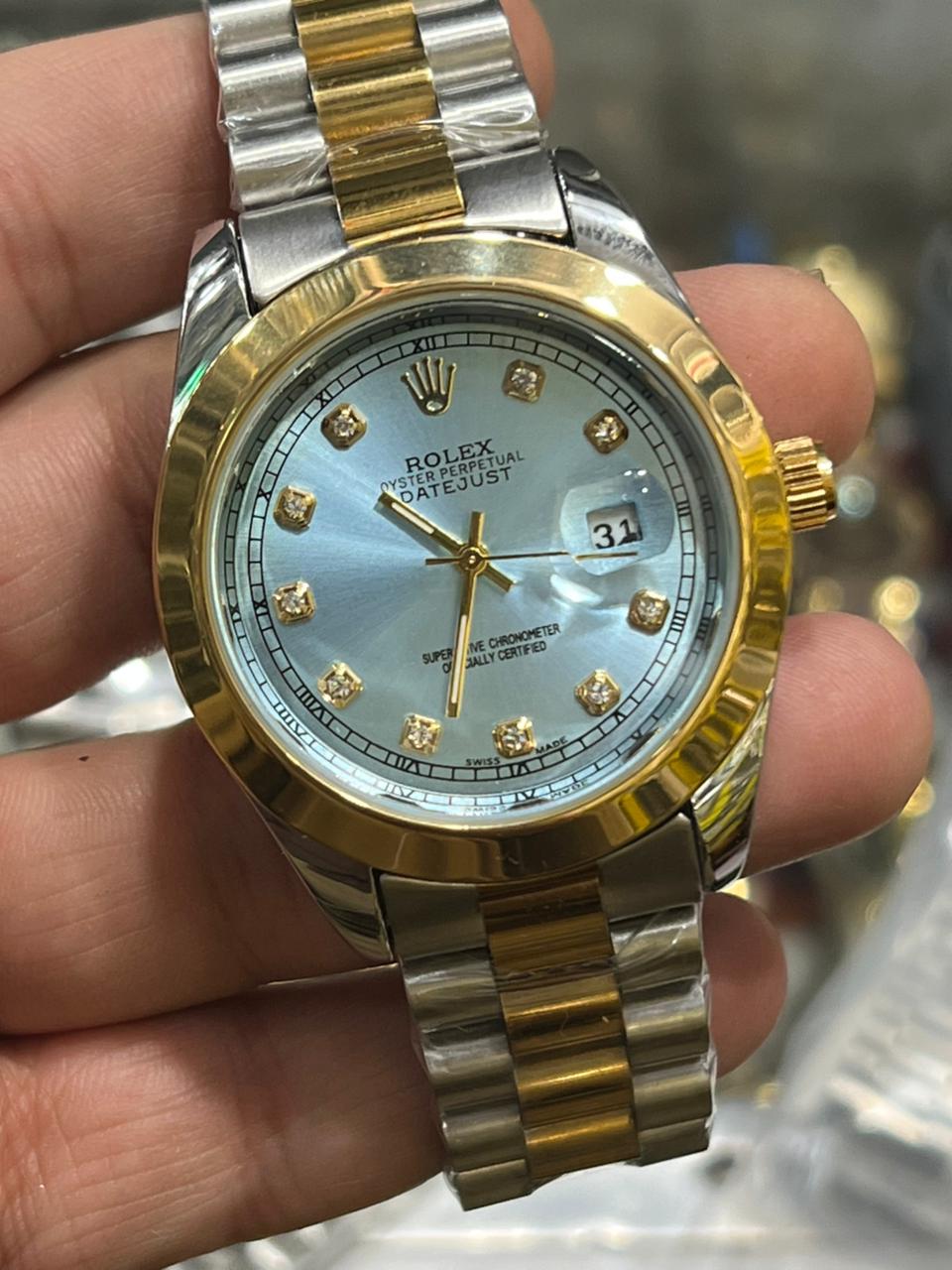 Rolex Tw Tone Oyster Perpetual Datejust Stainless Steel with Dial Diamond Markers