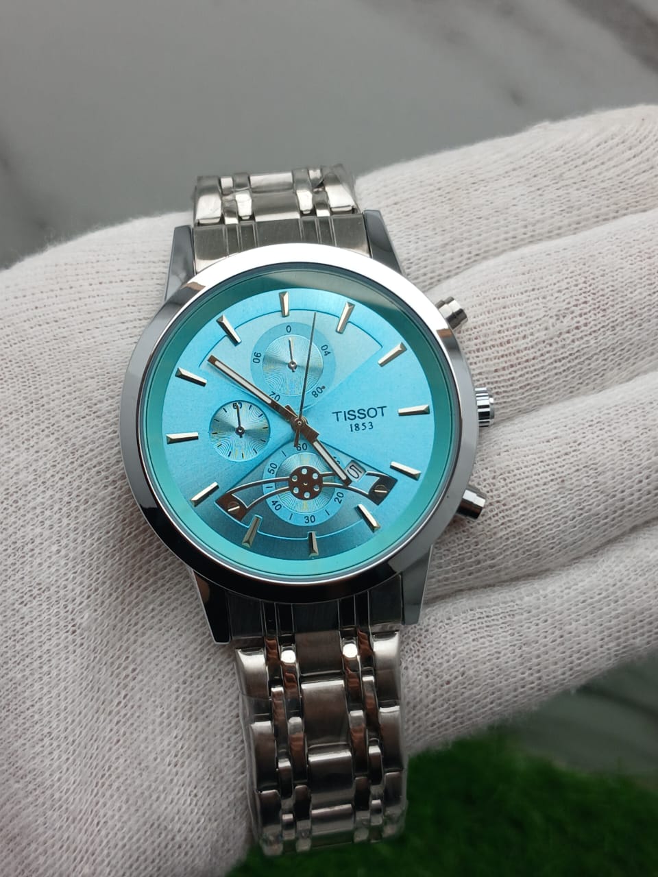 Tissot Multifunction Quartz Men’s Watch, Stainless Steel Bracelet, Silver Dial with Subdials and Date Display