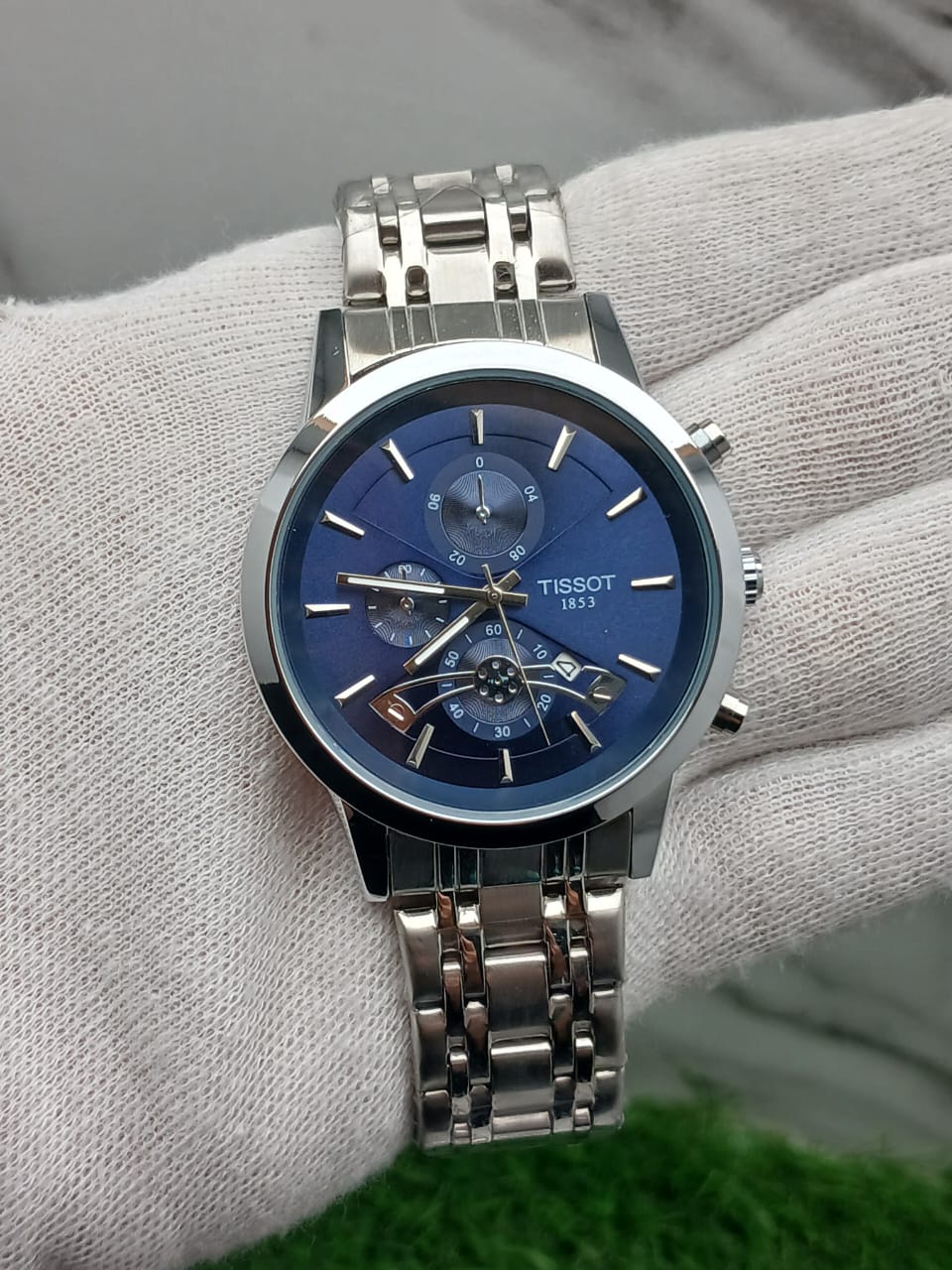 Tissot Multifunction Quartz Men’s Watch, Stainless Steel Bracelet, Silver Dial with Subdials and Date Display