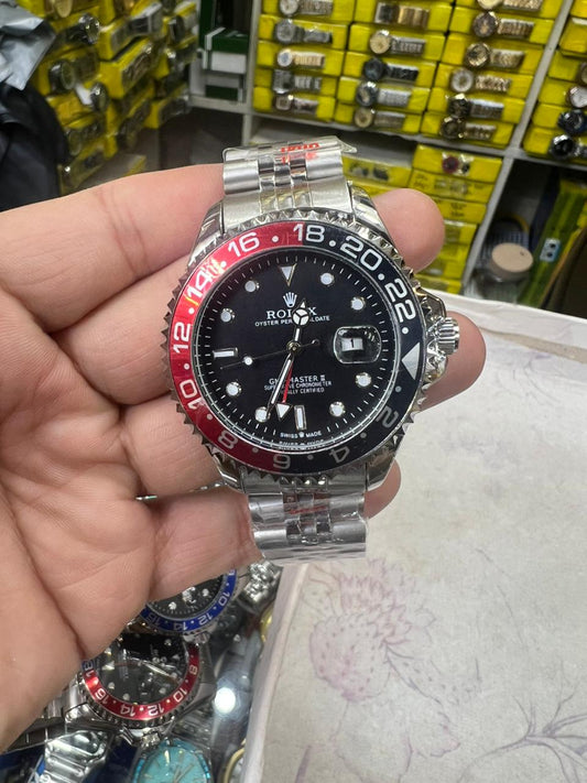 Rolex GMT-Master II “Coke” Stainless Steel Watch with Red & Black Bezel