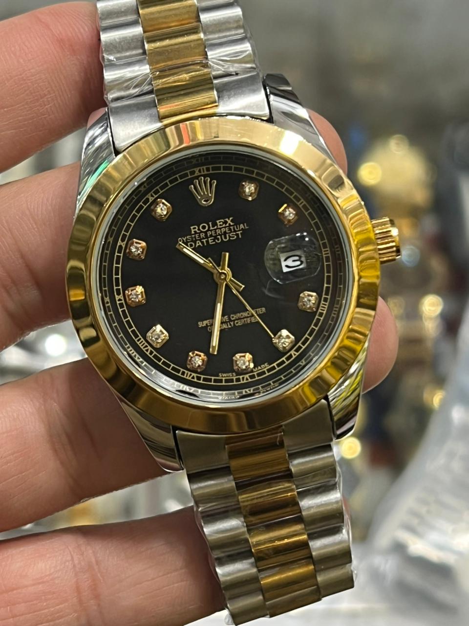 Rolex Tw Tone Oyster Perpetual Datejust Stainless Steel with Dial Diamond Markers